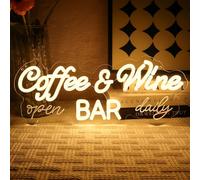 OYCGZV Cartel de neón para café y vino, señal de neón LED para pared, esquina de café, letrero LED USB para cafetería, bar, dormitorio, club, negocios, hogar, cocina, pub, fiesta, decoración