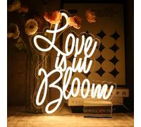 OYCGZV Love Is In Bloom Neon Schild Warmweiß Led Neon Schild Wand Schriftzug Neon Sign USB Led Schild für Schlafzimmer Nachttisch Spielzimmer Party Store Friseursalon Geschenk für Mädchen Freunde