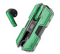 OYCXXCX Auriculares inalámbricos semiintraauriculares Suerteyay, Auriculares Bluetooth con Sonido HiFi, Graves Profundos, cancelación de Ruido ENC/ANC, Resistentes al Agua, Controles táctiles (Green)