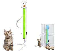 OYCXXCX Juguete de Cuerda voladora para Gatos con Movimiento automático, Juguete Interactivo eléctrico automático para Montar en la Pared, Cuerda voladora con Modos Ajustables para Gatos (White)