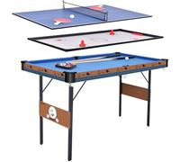 OYE Mesa de juegos combo 3 en 1 de 55 pulgadas, mesa de billar/billar plegable, mesa de hockey, mesa de ping pong con todos los accesorios