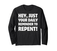 ¡Oye, Solo un recordatorio Diario para arrepentirse! Escritura bíblica Manga Larga