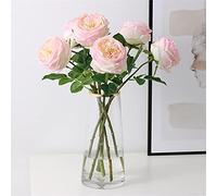 OYFFL 6 Piezas de Flores de peonía Artificiales, Flores de Tacto Real, decoración de Seda para Bodas, Suministros únicos para Fiestas, Accesorios de decoración del hogar (Rosa Claro)