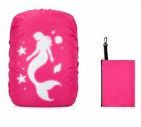 OYIWINMI Funda Impermeable para Mochila, Protector contra Lluvia con Tiras Reflectantes, Cubierta antilluvia Infantil niño niña Compatible Step by Step, Ergobag, Coocazoo, Satch, Scout (Sirena Rosa)