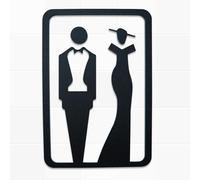 OYIWINMI wc schild selbstklebend OYIWINMI 3D Männer Frauen Symbol Toilettenschild Acryl Modisch Stylish Bad WC Schild Türaufkleber Damen Herren