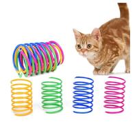 Oykrueats 24 piezas de juguete para gatos en espiral, coloridas espirales de plástico para gatos, novedad creativa en espiral, juguete para gatos, aburrimiento, juguete interactivo para gatos