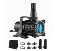 OYO WATER Bomba sumergible para estanque de 180 W y 2400 GPH con cable de 20 pies, flujo ajustable para estanques de peces, cascadas, fuentes, riego, agua y uso en tierra con bolsa de malla