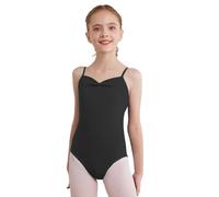 Oyolan Maillot De Danza Ballet Para Niña Body De Baile Clásica Maillot Bailarina Gimnasia De Algodón Ropa Deportiva Negro 5-6 años