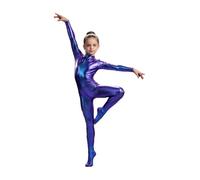 Oyolan Niña Traje Gimnasia Cuerpo Completo Catsuit Maillot Mono Elástico Azul 9-10 años
