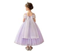 Oyolan Vestido Comunion Niña Navidad Y Halloween Traje De Cumpleaños Ropa Vestirse Princesa Actuaciones Lavanda 150