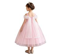 Oyolan Vestido Comunion Niña Navidad Y Halloween Traje De Cumpleaños Ropa Vestirse Princesa Actuaciones Rosa 120