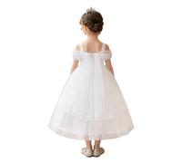Oyolan Vestido Comunion Niña Navidad Y Halloween Traje De Cumpleaños Ropa Vestirse Princesa Actuaciones Blanco 150