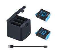Oyomba 2000mAh - Batería Hero 10/9 de repuesto para GoPro Hero 9 Black, GoPro Hero 10 Black y cargador de almacenamiento cerrado de 3 canales (totalmente compatible con los accesorios oficiales GoPro