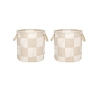 OYOY Cesta de almacenamiento Chess medium 2-pack Clay-offwhite
