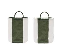 OYOY Cesta de almacenamiento Kara small Ø18x22 cm 2-pack Dark Green