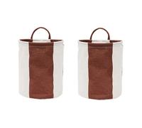 OYOY Cesta de almacenamiento Kara small Ø18x22 cm 2-pack Nutmeg