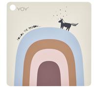 OYOY Mantel individual Follow the Rainbow azul-rosa-beige