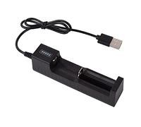 Oyrcvweuy Actualización 1 ranura cargador rápido universal inteligente USB cargador de batería para 18650 14500 1634 baterías recargables moda anillos