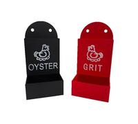 Oyster and Grit Feeder, Chicken Duck Food Container, Hanging Feeding Trough, Strong Twin Set, Easy Refill Design, for Farm Backyard Poultry Feeding Use, 7.28x3.15x3.5 Inches