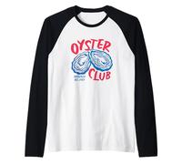 Oyster Club, Divertido y pelado Durante Todo el día, Amante de los mariscos, Humor Beach Camiseta Manga Raglan