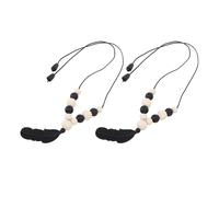 Oytrui 2pcs Collar Sensorial Reduzca el Dedo Masticación del Dedo el Collar de Plumas de Masa de Masticación Suave (Negro)