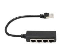 Oytrui Cable Divisor Ethernet RJ45, Núcleo Chapado en Oro ABS PCB de 4 Puertos con Blindaje de Interferencia Externa, para Enrutador de Computadora Portátil