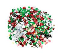 Oytrui Confeti de Decoración Navideña, Formas de Regalos de Estrellas con Copos de Nieve de Ciervos de Resina con Colores Mezclados para Decoración Navideña de Mesa de Fiesta Festiva