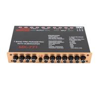 Oytrui Ecualizador gráfico de 7 bandas para coche, frecuencia ajustable, entrada de altavoz de alto nivel, salidas de subwoofer delanteras y traseras para vehículos recreativos, barcos, motocicletas