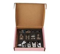 Oytrui Kit de Prensatelas para Máquina de Coser de 11 Piezas, Juego de Prensatelas de Metal Multifuncional con Múltiples Opciones de Artesanía, para la Mayoría de (Juego de caja rosa de 11 piezas)