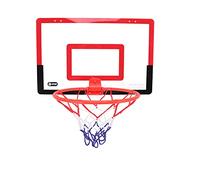 Oytrui Mini Aro de Baloncesto, Tablero de Baloncesto para Puerta con Balón y Red para Niños, Instalación sin Taladro, Borde con Resorte para Mates, Juguete Deportivo de Interior Rojo