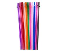 OYUEGE 10/30/50 pajitas reutilizables de plástico duro en color arcoíris, extra largas para vasos de 24 onzas y 40 onzas con cepillo de limpieza, 30 unidades