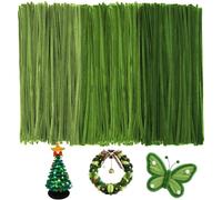 OYUUJII Limpiapipas,300 Piezas Línea Chenilla Limpiapipas Verde Limpia Pipas Manualidades 30 cm Tallos Chenilla Pipe Cleaners para Artes Manualidades y Decoración Creación de Bricolaje