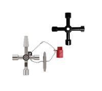 OYUUJII Universal Llave Triangular 4 Vías, 2 Piezas Llave Contador Agua | Llaves Universales de Armario de Distribución para Caja Eléctrica, Gas, Agua, Contador de Electricidad