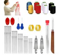 OYZOQ 43 PCS Juego De Agujas De Coser, sewing kit,K-it de Costura BáSico,Kit De Costura Portátil Para Reparaciones, Agujas de Acero Con Enhebrador,Juego de Agu-jas Pa-ra Coser, Para Principiantes