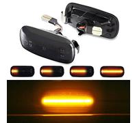 OZ-LAMPE Intermitente Dinamicos LED para Au-di A2 A3 8L A4 B5 A6 4B C5 A8 4D TT 8N, Intermitente Lateral 2 Piezas Transparente, Indicador Laterales Canbus Negro