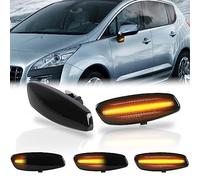 OZ-LAMPE Intermitentes Lateral Dinamicos LED para Peugeo-t 207 308 3008 5008 RCZ, Luce Intermitente Laterales para Citroe-n C3 DS3 C4 Picasso DS4 C5 2 Piezas Negro, Indicador Laterales Canbus