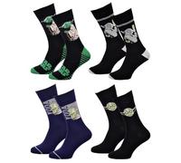 OZABI - Calcetines Pack de regalo para hombre Star Wars, Pack 4 pares YODA24, 43-46