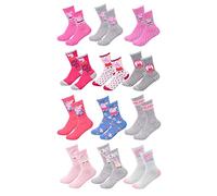 Ozabi Calcetines para Niñas Licencia PACK DE 12 PARES SURPRISE, Paquete de 12 unidades PEPPA PIG, 27-30