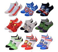 Ozabi Pack Calcetines Niño AVENGERS (35/38, Lote de 9 pares de SNEAKER SURPRISE)