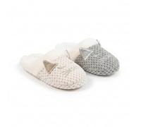 OZABI - Pack de 2 pares de mulas para mujer, diseño de gato, forro de piel sintética, Mbs03123x2, 40 EU