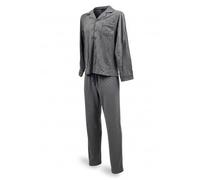 OZABI Pijama Hombre Invierno Polar Atrapado Cuello Camisa - Conjunto Caliente 95% Poliéster 5% Spandex - Top Impreso Bolsillo Bordado & Pantalones Cintura Elástica, C2529 Gris, XXXL
