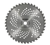 OZAKI - Hoja de 40 dientes para destrozadora - Dientes con punta de carburo - Ancho de corte: 255 mm - Grosor 1,3 mm - Diámetro de 20 mm