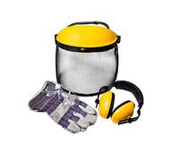 OZAKI - Kit de protección 9102130 - Tronzado y desmacheado - Casco antiruido 26 dB, pantalla de protección elevada, clase F 45 m/s, gafas de protección EN166 F, guantes de manipulación