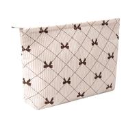 OZAOZ Bolsa de maquillaje para mujer, bolsa de cosméticos de flores con cremallera, bolsa de maquillaje de pana de gran capacidad, organizador de neceser de viaje para mujeres y niñas, Flor-P, Bolsa