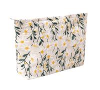 OZAOZ Bolsa de maquillaje para mujer, bolsa de cosméticos de flores con cremallera, bolsa de maquillaje de pana de gran capacidad, organizador de neceser de viaje para mujeres y niñas, Flor-J, Bolsa