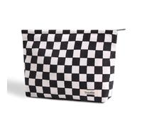 OZAOZ Bolsa de maquillaje para mujer, bolsa de cosméticos de flores con cremallera, bolsa de maquillaje de pana de gran capacidad, organizador de neceser de viaje para mujeres y niñas, Flor-V, Bolsa