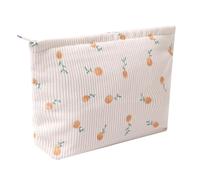 OZAOZ Bolsa de maquillaje para mujer, bolsa de cosméticos de flores con cremallera, bolsa de maquillaje de pana de gran capacidad, organizador de neceser de viaje para mujeres y niñas, Flower-Q, Bolsa