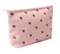 OZAOZ Bolsa de maquillaje para mujer, bolsa de cosméticos de flores con cremallera, bolsa de maquillaje de pana de gran capacidad, organizador de neceser de viaje para mujeres y niñas, Flor-h, Bolsa