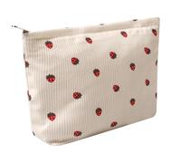 OZAOZ Bolsa de maquillaje para mujer, bolsa de cosméticos de flores con cremallera, bolsa de maquillaje de pana de gran capacidad, organizador de neceser de viaje para mujeres y niñas, Flor-g, Bolsa