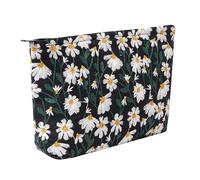 OZAOZ Bolsa de maquillaje para mujer, bolsa de cosméticos de flores con cremallera, bolsa de maquillaje de pana de gran capacidad, organizador de neceser de viaje para mujeres y niñas, Flower-K, Bolsa